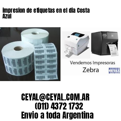 impresion de etiquetas en el dia Costa Azul