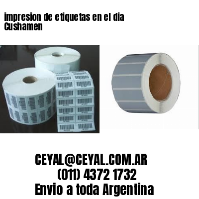 impresion de etiquetas en el dia Cushamen