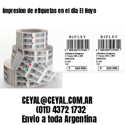 impresion de etiquetas en el dia El Hoyo