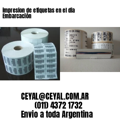 impresion de etiquetas en el dia Embarcación