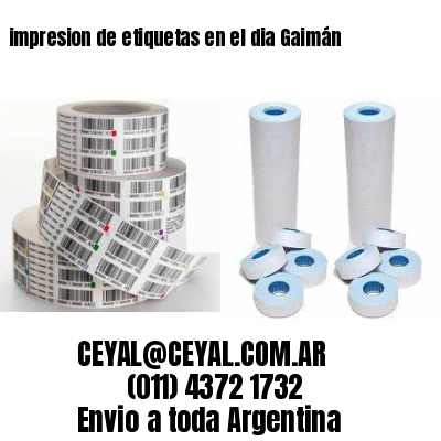 impresion de etiquetas en el dia Gaimán