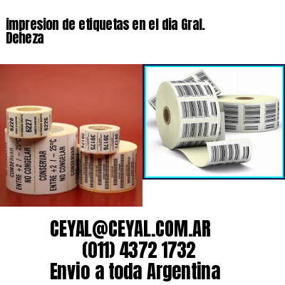 impresion de etiquetas en el dia Gral. Deheza