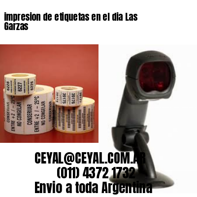 impresion de etiquetas en el dia Las Garzas