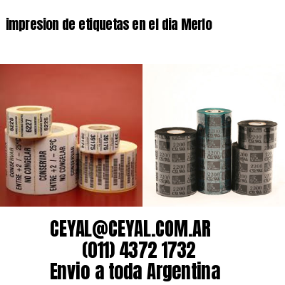 impresion de etiquetas en el dia Merlo