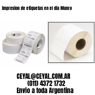 impresion de etiquetas en el dia Munro