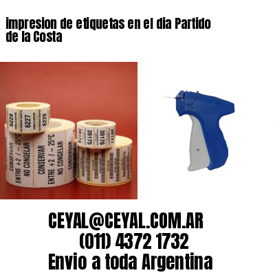 impresion de etiquetas en el dia Partido de la Costa