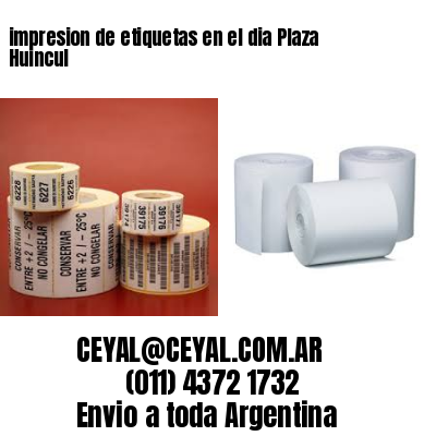 impresion de etiquetas en el dia Plaza Huincul
