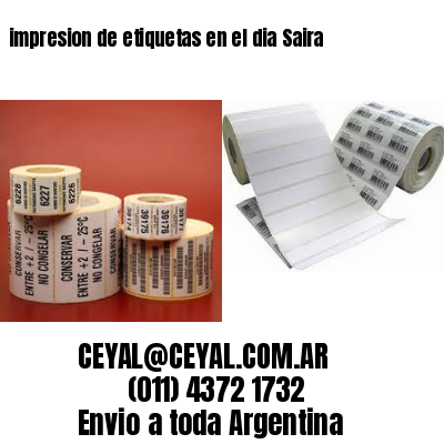 impresion de etiquetas en el dia Saira