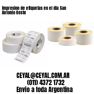 impresion de etiquetas en el dia San Antonio Oeste