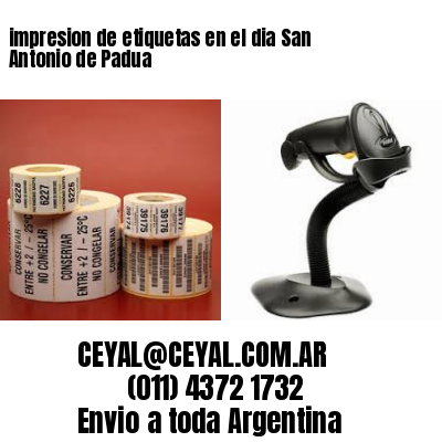 impresion de etiquetas en el dia San Antonio de Padua