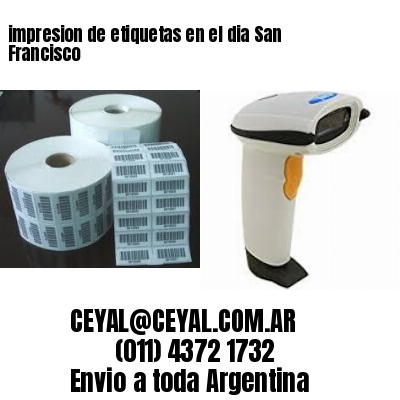 impresion de etiquetas en el dia San Francisco