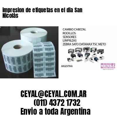 impresion de etiquetas en el dia San Nicolás
