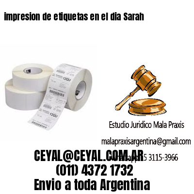 impresion de etiquetas en el dia Sarah