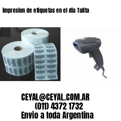 impresion de etiquetas en el dia Talita