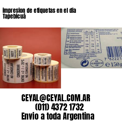 impresion de etiquetas en el dia Tapebicuá