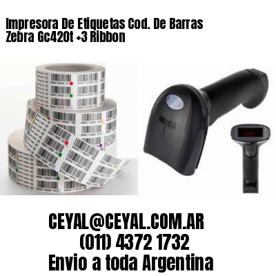 Impresora De Etiquetas Cod. De Barras Zebra Gc420t  3 Ribbon