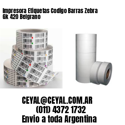 Impresora Etiquetas Codigo Barras Zebra Gk 420 Belgrano