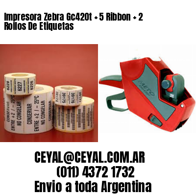 Impresora Zebra Gc420t   5 Ribbon   2 Rollos De Etiquetas