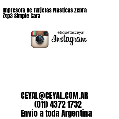 Impresora De Tarjetas Plasticas Zebra Zxp3 Simple Cara