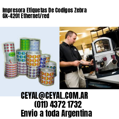 Impresora Etiquetas De Codigos Zebra Gk-420t Ethernet/red