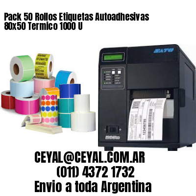 Pack 50 Rollos Etiquetas Autoadhesivas 80×50 Termico 1000 U