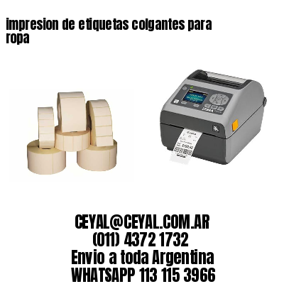 impresion de etiquetas colgantes para ropa