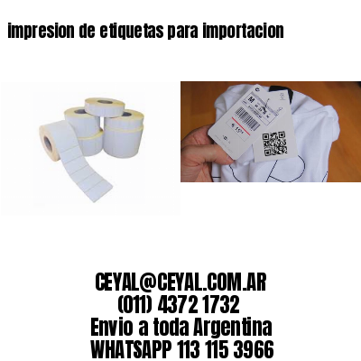 impresion de etiquetas para importacion