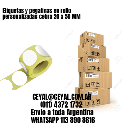 Etiquetas y pegatinas en rollo personalizadas cebra 20 x 50 MM