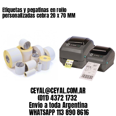 Etiquetas y pegatinas en rollo personalizadas cebra 20 x 70 MM