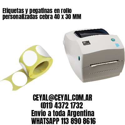 Etiquetas y pegatinas en rollo personalizadas cebra 40 x 30 MM