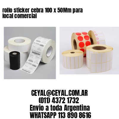 rollo sticker cebra 100 x 50Mm para local comercial