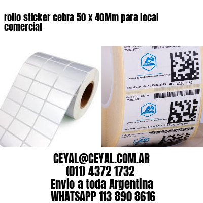rollo sticker cebra 50 x 40Mm para local comercial