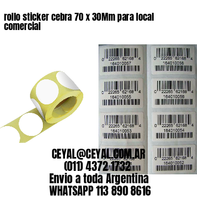 rollo sticker cebra 70 x 30Mm para local comercial