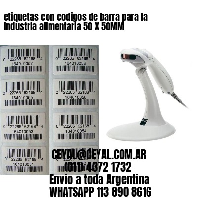 etiquetas con codigos de barra para la industria alimentaria 50 X 50MM