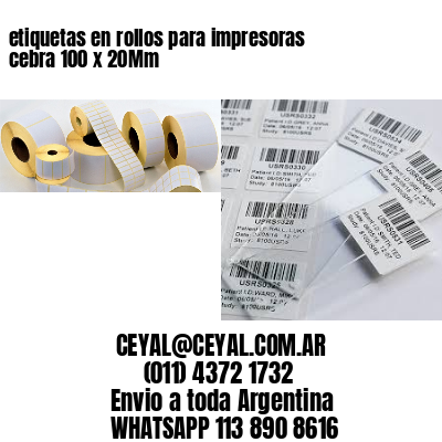 etiquetas en rollos para impresoras cebra 100 x 20Mm