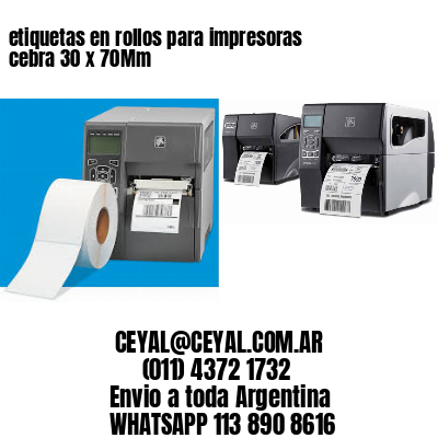 etiquetas en rollos para impresoras cebra 30 x 70Mm