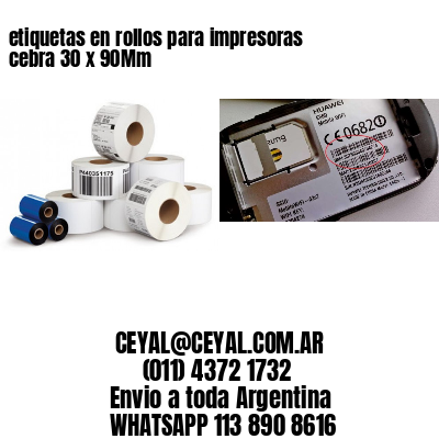 etiquetas en rollos para impresoras cebra 30 x 90Mm