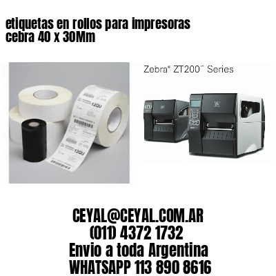 etiquetas en rollos para impresoras cebra 40 x 30Mm