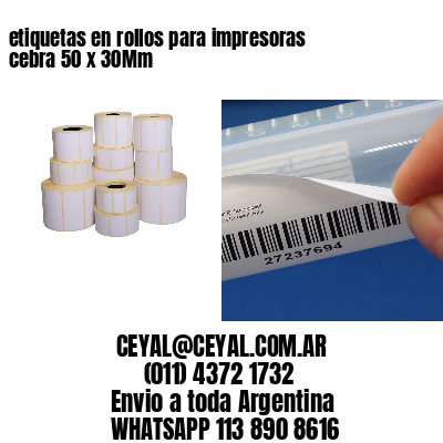 etiquetas en rollos para impresoras cebra 50 x 30Mm