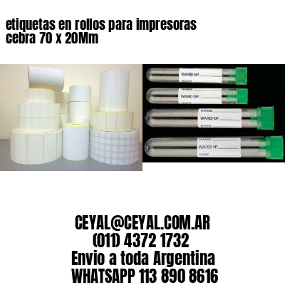 etiquetas en rollos para impresoras cebra 70 x 20Mm