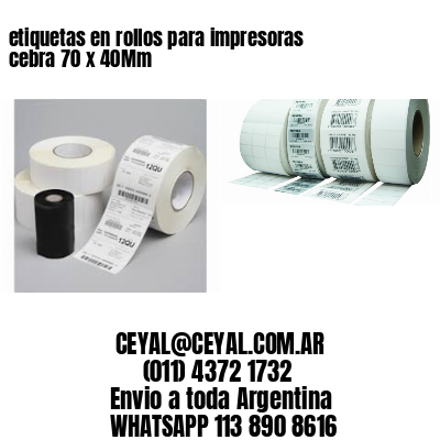 etiquetas en rollos para impresoras cebra 70 x 40Mm