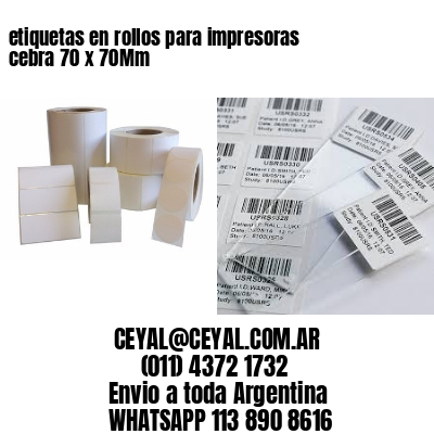 etiquetas en rollos para impresoras cebra 70 x 70Mm