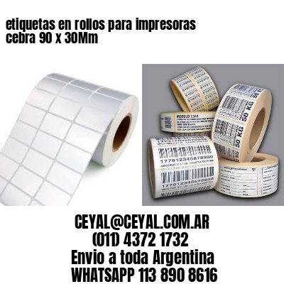 etiquetas en rollos para impresoras cebra 90 x 30Mm