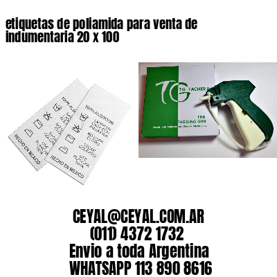 etiquetas de poliamida para venta de indumentaria 20 x 100