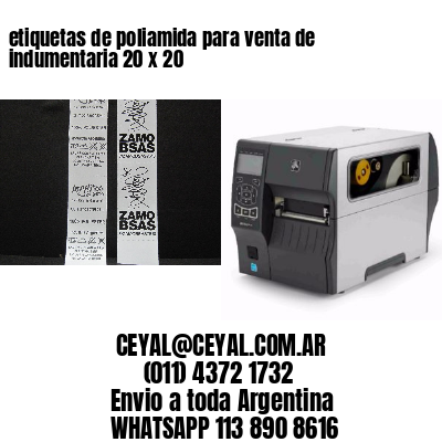 etiquetas de poliamida para venta de indumentaria 20 x 20