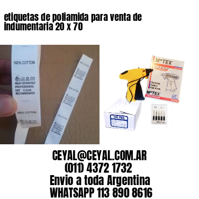 etiquetas de poliamida para venta de indumentaria 20 x 70