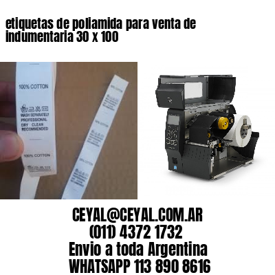 etiquetas de poliamida para venta de indumentaria 30 x 100