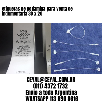 etiquetas de poliamida para venta de indumentaria 30 x 20