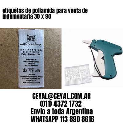 etiquetas de poliamida para venta de indumentaria 30 x 90