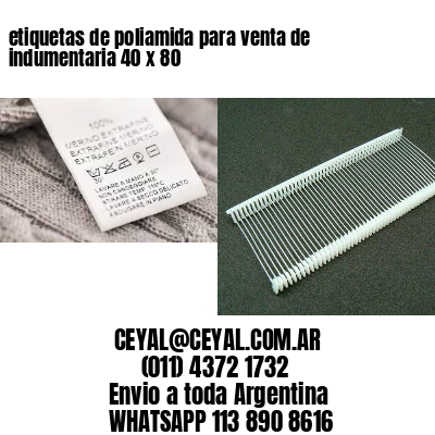 etiquetas de poliamida para venta de indumentaria 40 x 80